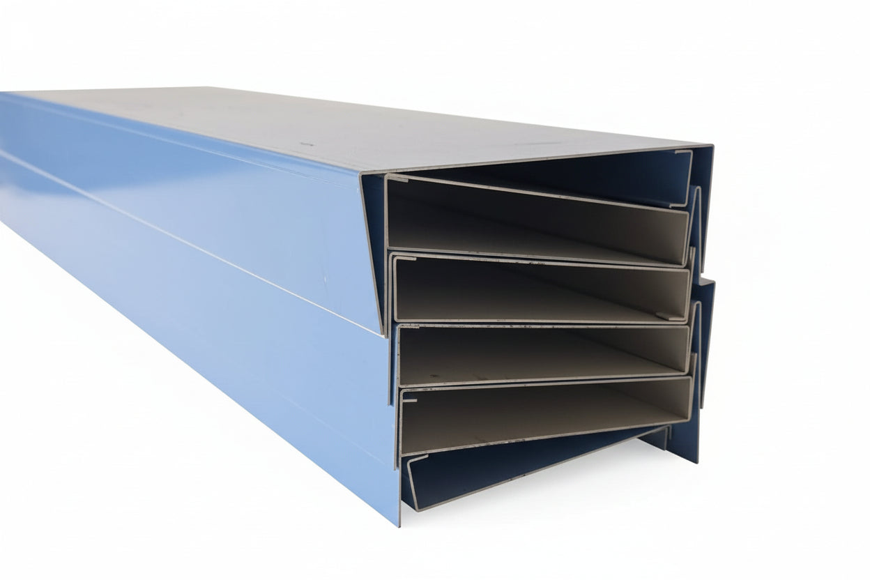 Aluminum (Top white) Dropdown Verge Trim 160mm, 2.5m