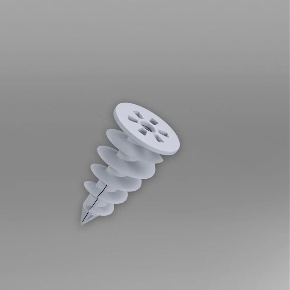 EWI PVC Spiral Anchor Fixings - Screwed-in Helical Fastener for Polystyrene Insulation WK-DS (pack of 10) 50mm x 28mm